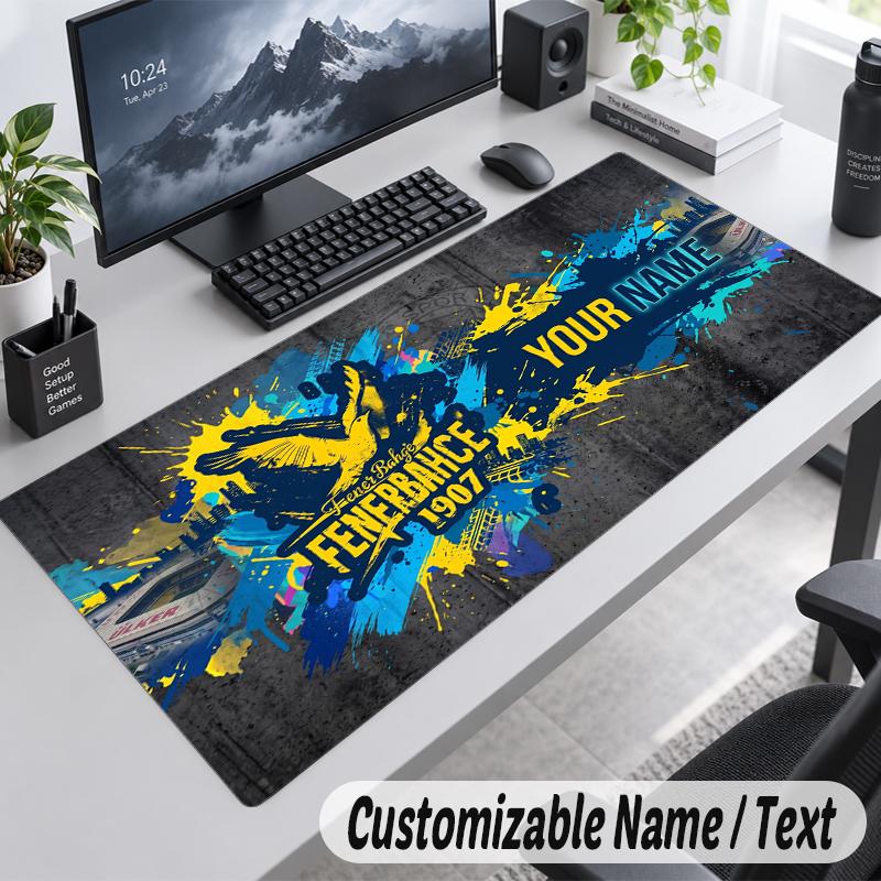Custom Name Text Mouse Pad Fenerbahçe FC Personalized Desk Pad For Work And Gaming