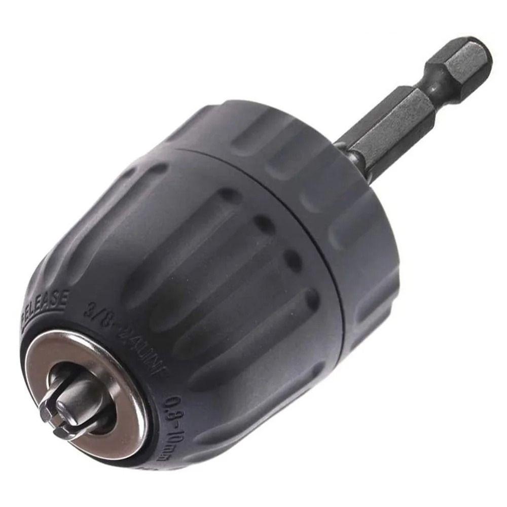 1Pcs 0.8-10mm Keyless Drill Chuck 1/4" Hex Shank Impact Driver Conversion Tool