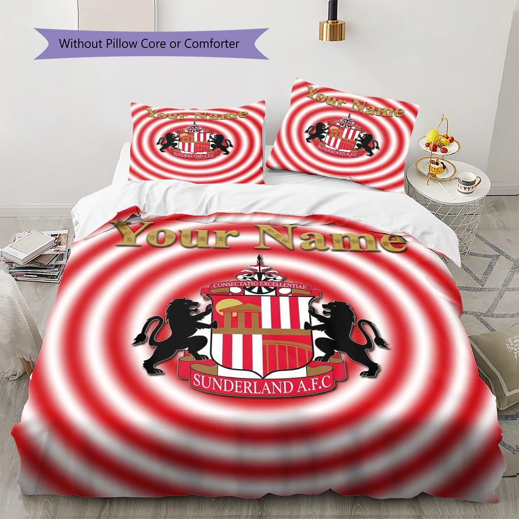 Sunderland A.F Custom Name Pattern Bedding,Quilt Set Quilt Cover Pillowcase Home Birthday Gift(1 * duvet cover + 2 * pillowcase, without core)