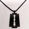 1 Set Gothic Klingenrasierer Anhänger Halsketten Herren Schwarz Goth Mann Kette Halskette