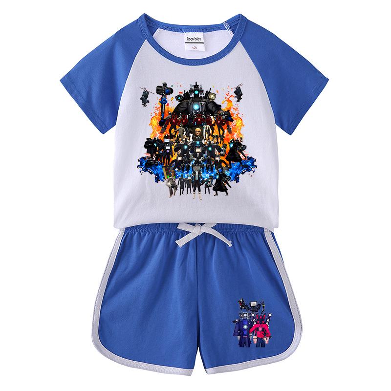 2026 Kids' Summer Outfit: Boys & Girls Short Sleeve T-shirt and Shorts - Casual Sports Two-Piece Set