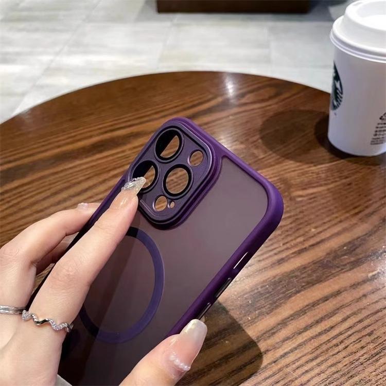 Applicable To Apple 17promax Comes with Lens Skin Feel IPhone 15 Magnetic Transparent Matte 13 Mobile Phone Case 12