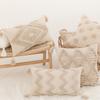 Wasabi Tufted Pillow Case Geometric Embroidered Tassel Sofa Cushion Case Bohemian Bathroom Windows Pillow Premium