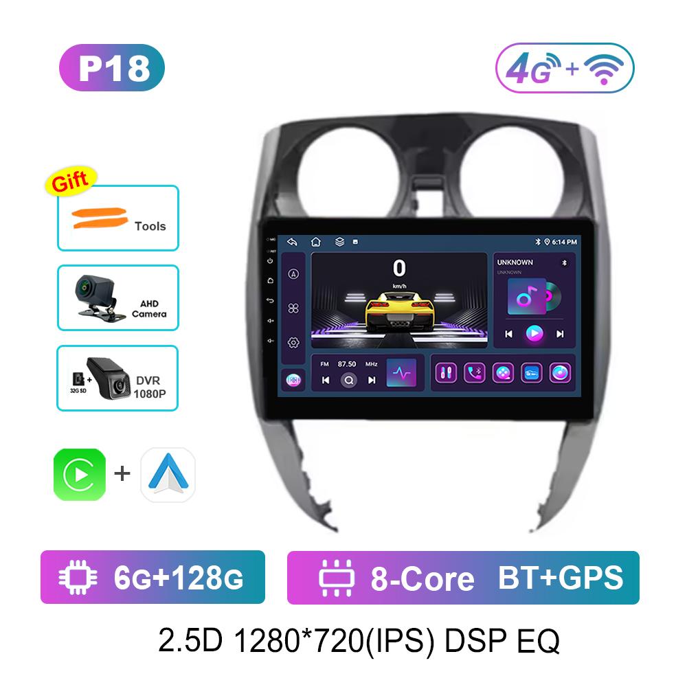 Car Radio Multimedia Player 10.1 Inch for Nissan Note 2 E12 2012 - 2021 Android OS 4G DSP Stereo Navi GPS Touch Screen Bluetooth