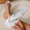 Fashion 2024 Summer Casual Fashion Round Toe Wedge Translucent Comfortable Open Toe Anti-Slip Wear-Resistant Flip Flop