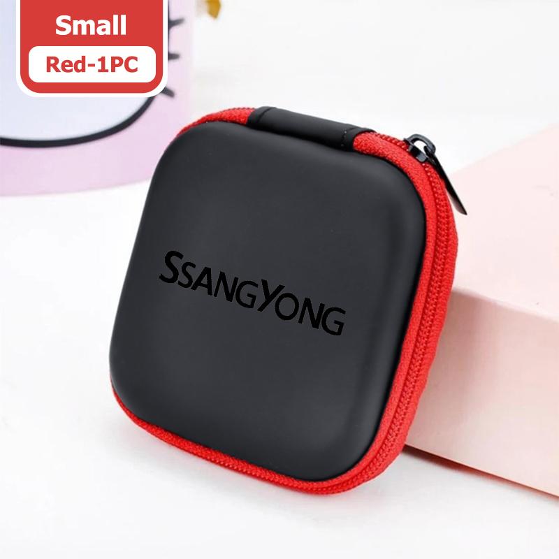 

Car Earphone Key Case Men Ladies Key Storage Bag Auto Accessories For SsangYong Rexton Y400 Y450 G4 2021 2022 Kyron Rodius