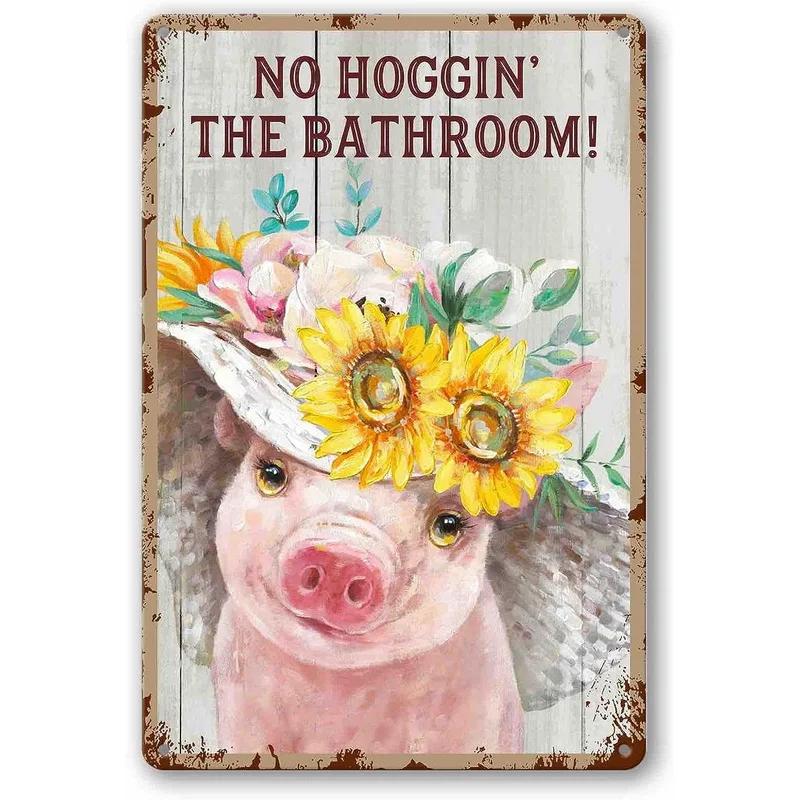 Animals Metal Tin Signs Sweet Cheeks Hello Posters Plate Wall Decor for Home Garden Bars Man Cave Cafe Clubs Retro Poster Plaque