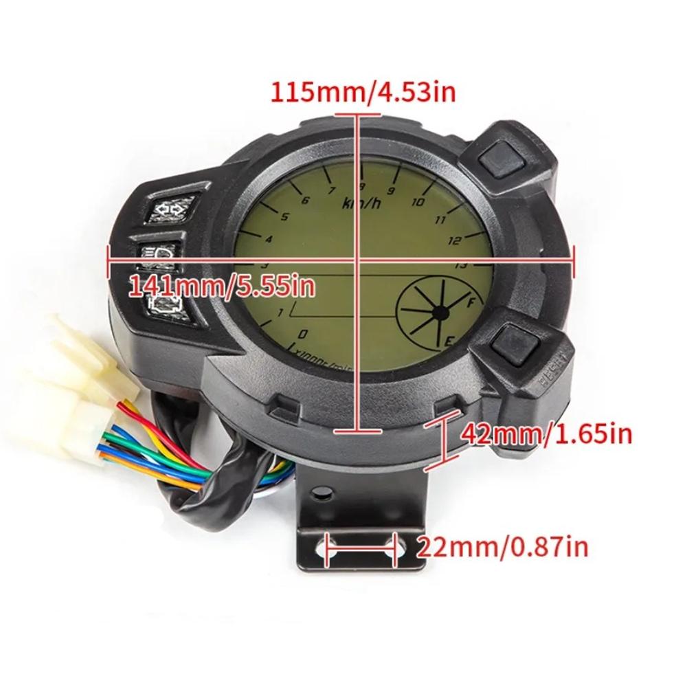 Motorcycle Modified Accessories Multi-Function LCD Meter Digital Instrumentation Odometer Tachometer Gauge Speedometer