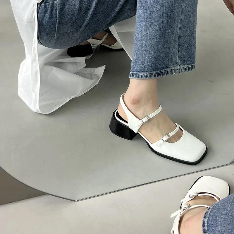 Fashion Mary Jen Ladies Shoes Wholesale Vip High Quality Pvc Women's Closed Sandals Cheap Liquidation Sandal Low Price Designer Footwear