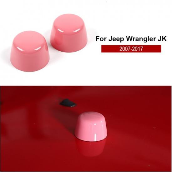 Car Engine Hood Rubber Head Cap Trim Cover For Jeep Wrangler JK 2007-2017 Pink