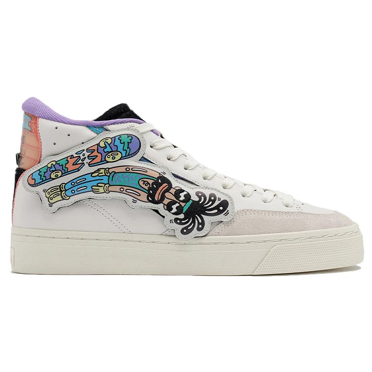 Li Ning Steven Harrington X Zapatillas de Skate de Caña Alta Zapatillas de Mujer Blanco AECR122-1