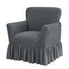 Bubble Grid Club Chair Cover Elastic Tub Sofa Covers with Skirt Hem Single Armchair Slipcovers for Living Room Bar Counter Hotel