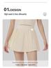 Women's High-Waisted Sports Skirt with Tennis Pocket, Accordion Pleats, Built-In Safety Shorts, and Anti-Exposure Design