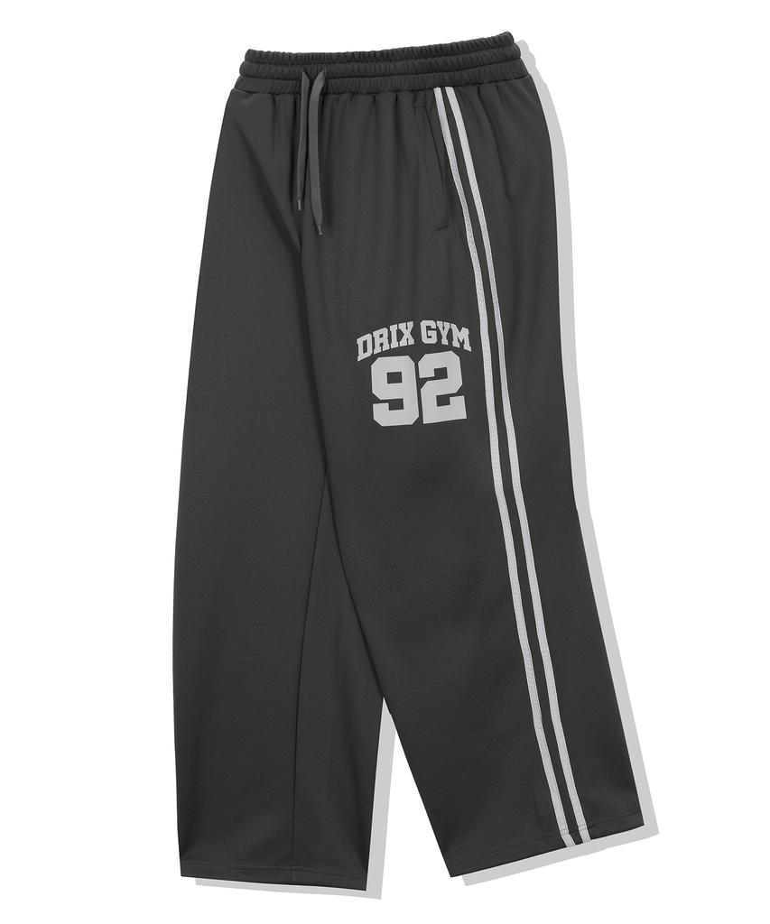 DRIX (Summer) Track Line Graphic Mesh Wide Pants_Charcoal