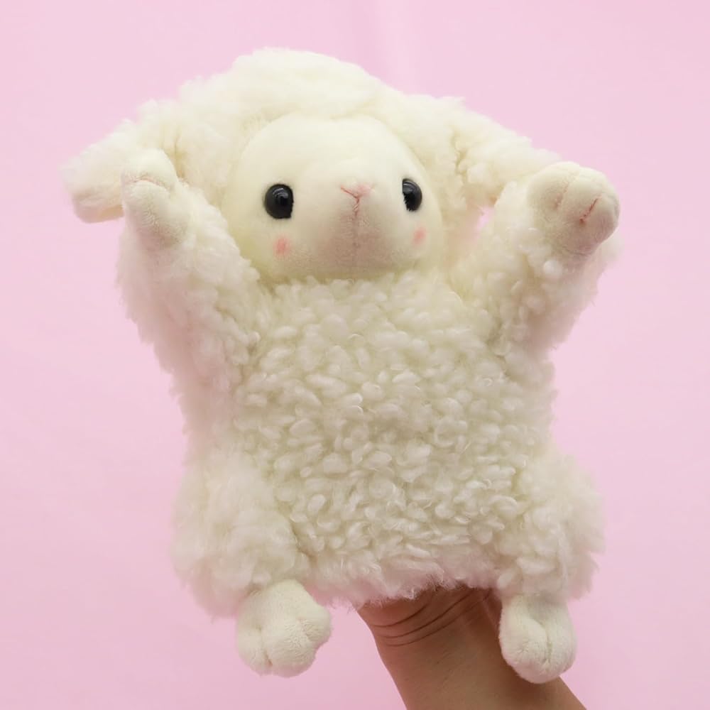 Takeoff Hand Puppet Sheep Ivory Soft Plush Toy for Kids