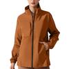 Giacca antipioggia da donna a righe solide Outdoor Plus Impermeabile con cappuccio impermeabile antivento