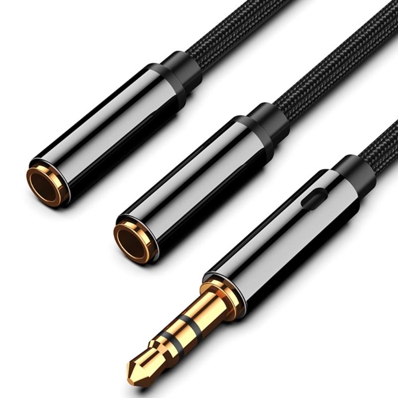 Kulaklık Ayırıcı Adaptör 3.5mm AUX Kablosu Telefon ve Tabletlerde Sesleri Sorunsuz Paylaşmak İçin Auxs Uzatma Kablosu