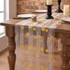 Semi-Transparent Tulle Table Runner 3D Embroidery Gauze Table Flag  Kitchen Dining