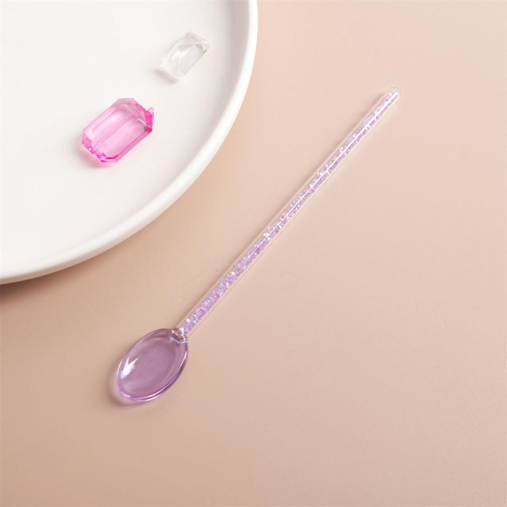 Skleněná dezertní lžička ve stylu INS, průhledná, odolná vůči vysokým teplotám, k míchání kávy, s dlouhou rukojetí, čajové lžičky, dárek