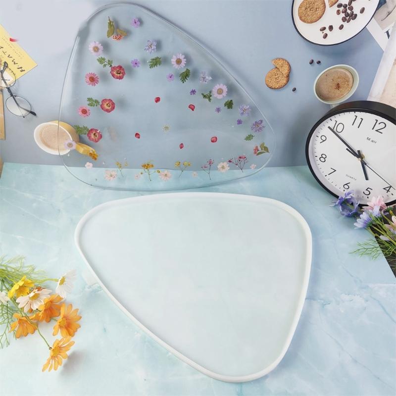Table Crystal Epoxy Resin Mold DIY Handmade Oversized Triangle River Table Silicone Mold Large Table Ornaments Craft