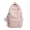 Cute Star and Moon Print School Backpack with Front Zipper Pockets  Casual Daypack for Girls
