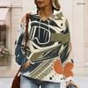 Womens Plus Size White Drawstring Hooded Sweatshirt Long Sleeve Loose Soft Casual Leisure Daily Top
