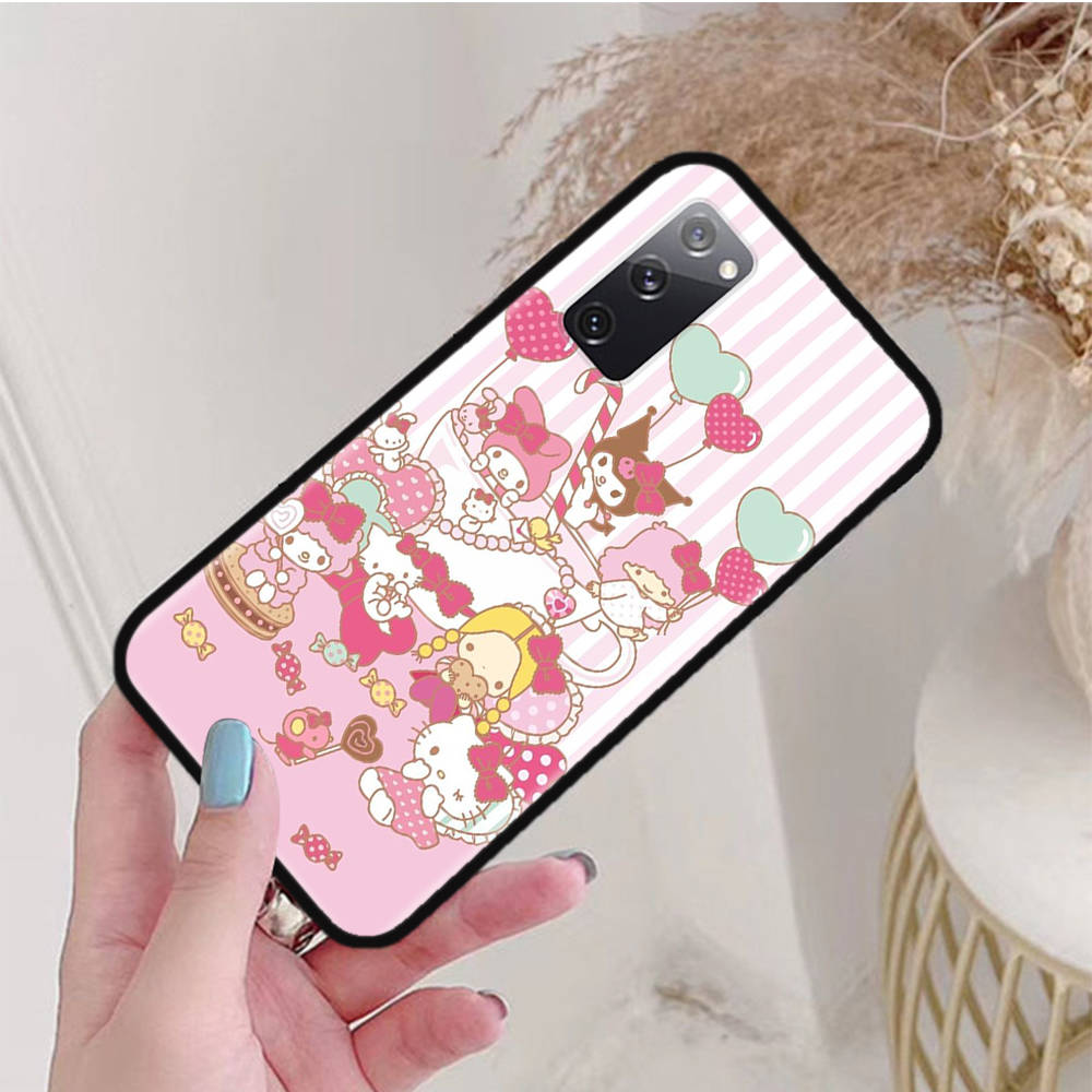 Black Case for Xiaomi Poco X6 X4 M5 M6 F5 F6 C65 C55 C50 C51 C40 Pro Redmi 14C A3X 13C 12C 11T 10A 9C Note 7 6 8A Plus L-7 Sanrio Characters