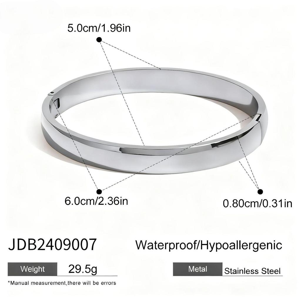Sleek European-Style 8mm Stainless Steel Buckle Bracelet for Couples