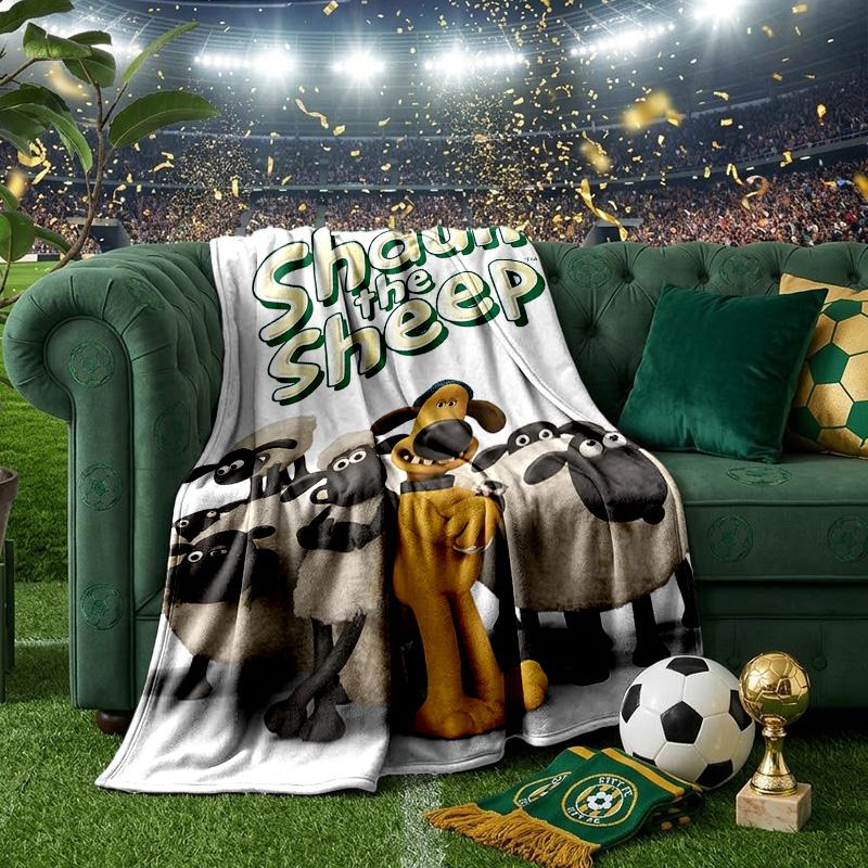 Sheep And Shaun Adventure Throws Blanket Flannel Blankets Plush for Couch Bed Gifts for Men Women Travel picnic blanket Christmas fan gifts