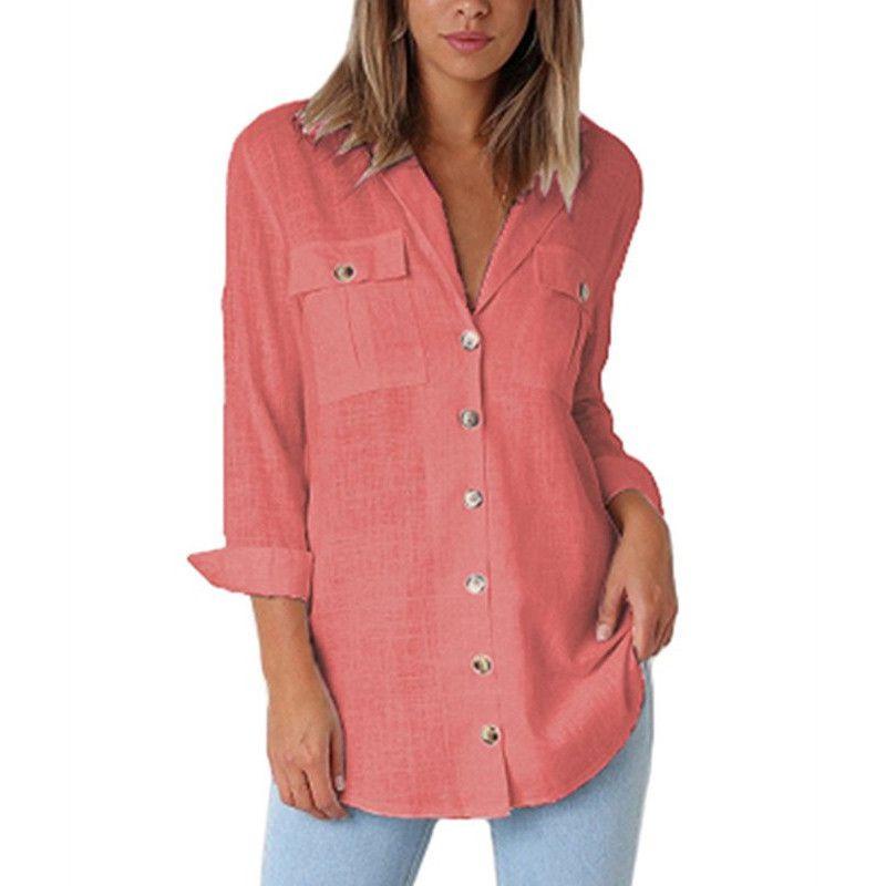 Elegant Solid Color Chiffon Women's Shirt Top For Casual Autumn Outfits