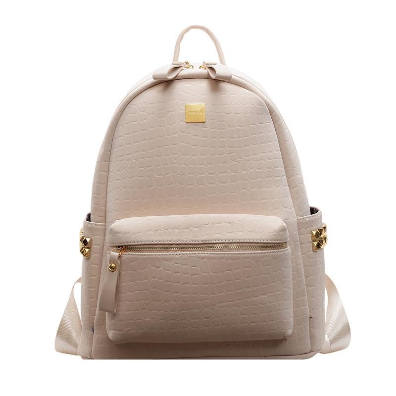 Очень большой женский рюкзак новый модный рюкзак большого объема с каменным узором для студентов 32x16x38cm бежевый 3130₽