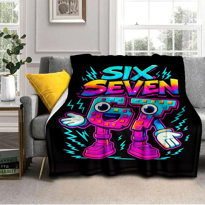 Space Adventure With Six Seven 67 Blanket Suitable for Sofas, Beds, Offices, And Camping - Perfect Gift for Halloween Christmas