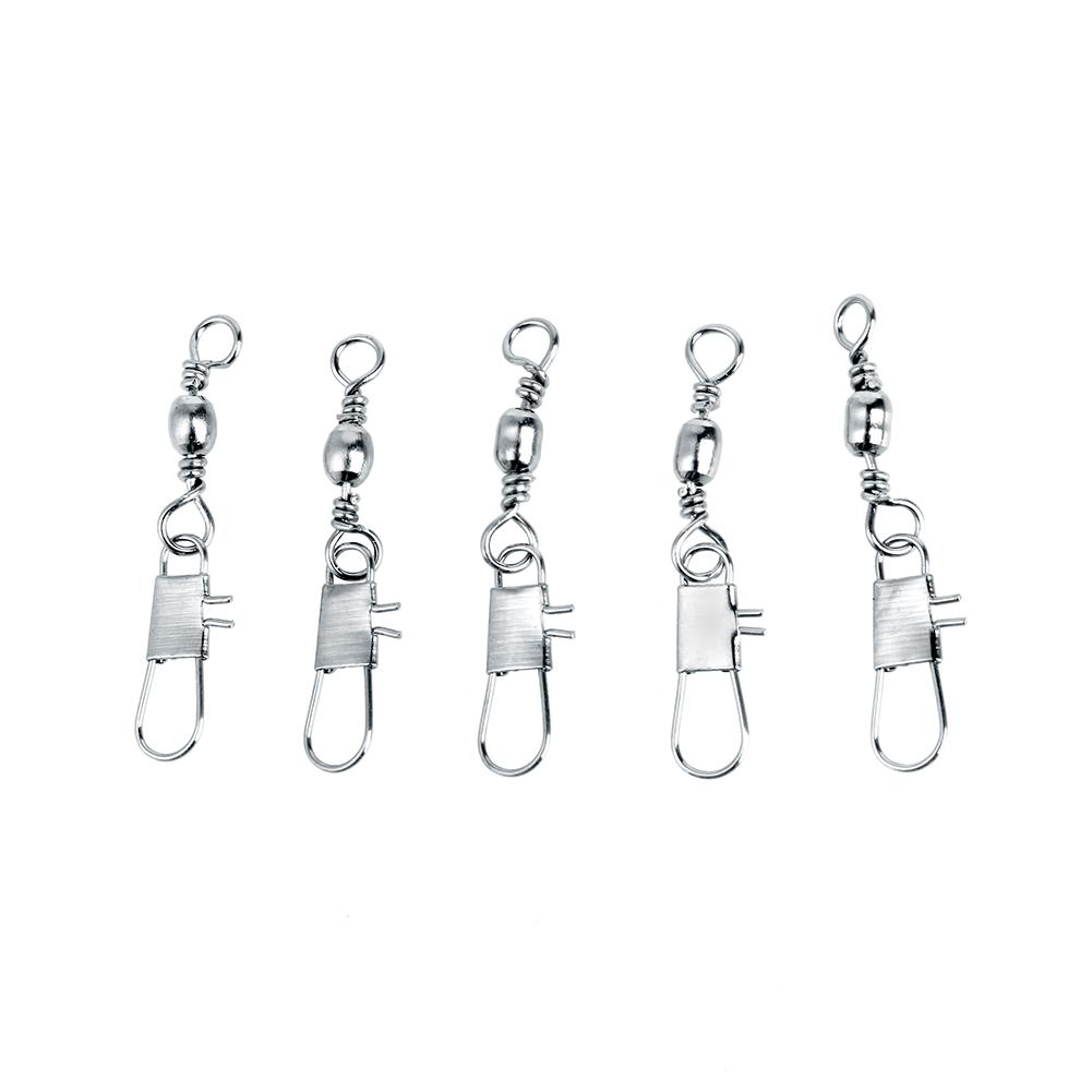 100 x Brass Barrel Swivel Fishing Pin Connector B Solid Rings w  Interlock Snap