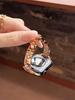 Compatible with Apple Watch Series 11, Huawei GT6, and Xiaomi 9 Pro: Diamond Four-Leaf Copper Chain Band iWatch1098E
