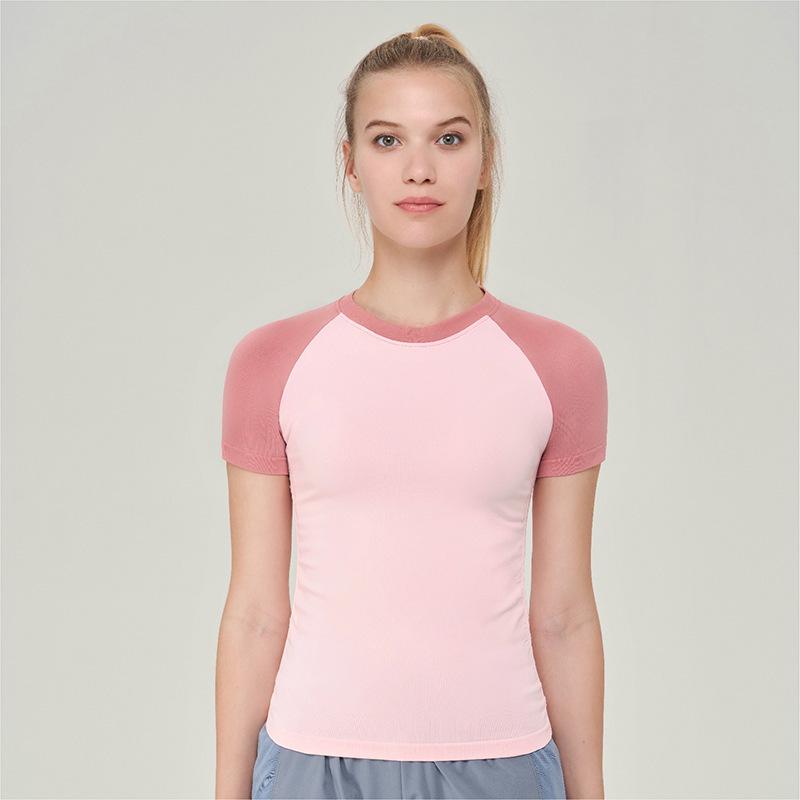 

Breathable Quick-Dry Yoga Round Neck Short Sleeve Tank Top for Fitness Small