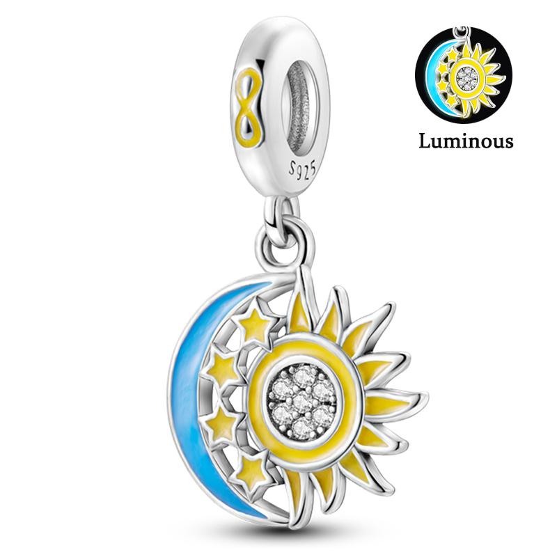 Charm Bead Components Compatible With Pan Copper Metal Firefly Ocean Star Butterfly Glowing Changing Color Trendy Authentic Original Bracelets Do It