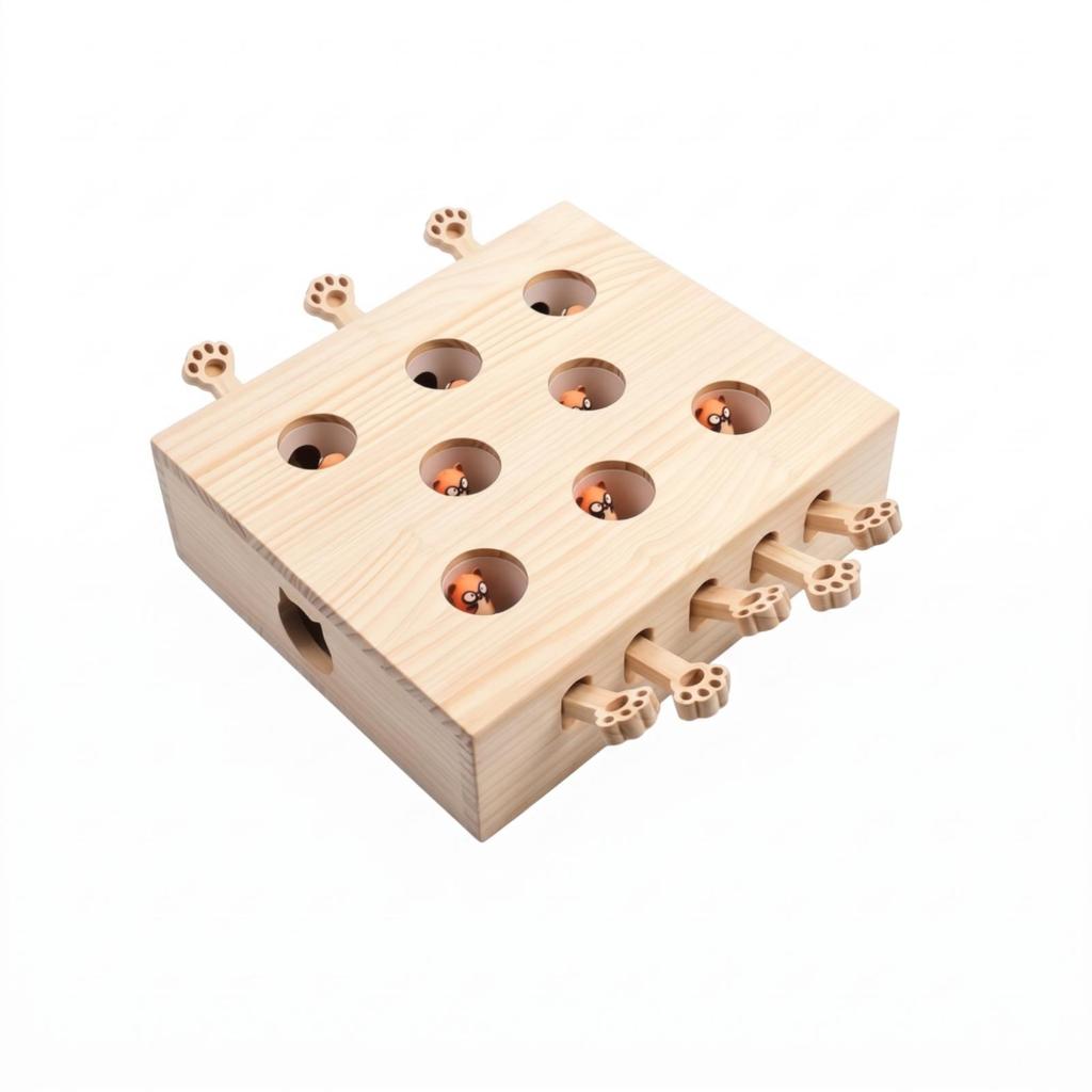 Cat Puzzle Box Solid Wood Wooden Interactive Play Set to for Indoor