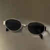 Trendige Ovale Sonnenbrille für Damen Luxusmarke Designer Metallrahmen Sonnenbrille Damen Klassisch Vintage Runde Gläser Unisex