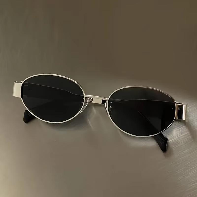 Trendige Ovale Sonnenbrille für Damen Luxusmarke Designer Metallrahmen Sonnenbrille Damen Klassisch Vintage Runde Gläser Unisex