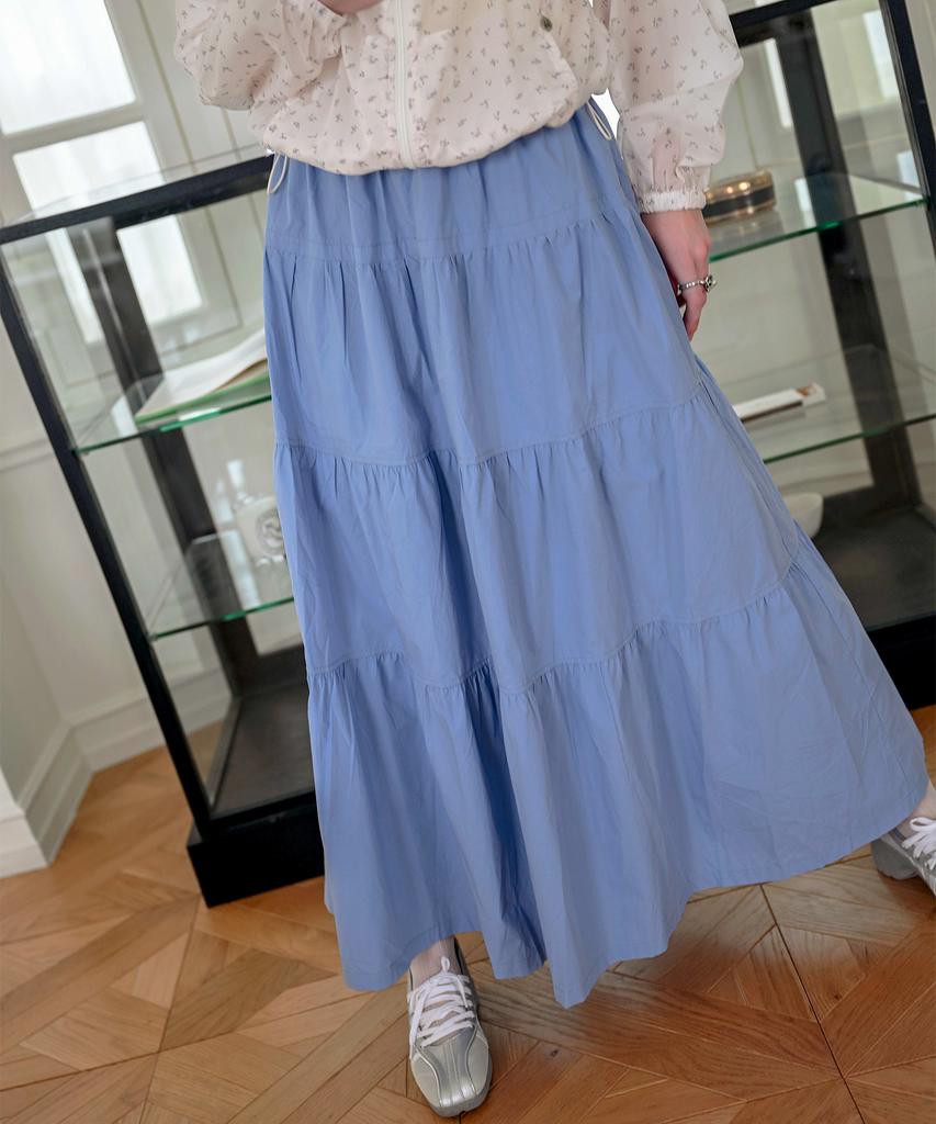 Cool Kitten Ocean Tiered Volume Maxi Skirt 2 Colors