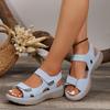Women's PU Flat Sandals Rubber Soft Sole Open Toe Slingback Sandals Beach Leisure Light Sandals Sandalias De Mujer Plus Size New