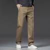 Pantalones Casuales de Hombre Color Caqui Otoño e Invierno Nuevos Pantalones Casuales de Algodón Puro Pantalones Gruesos de Hombre para Otoño e Invierno