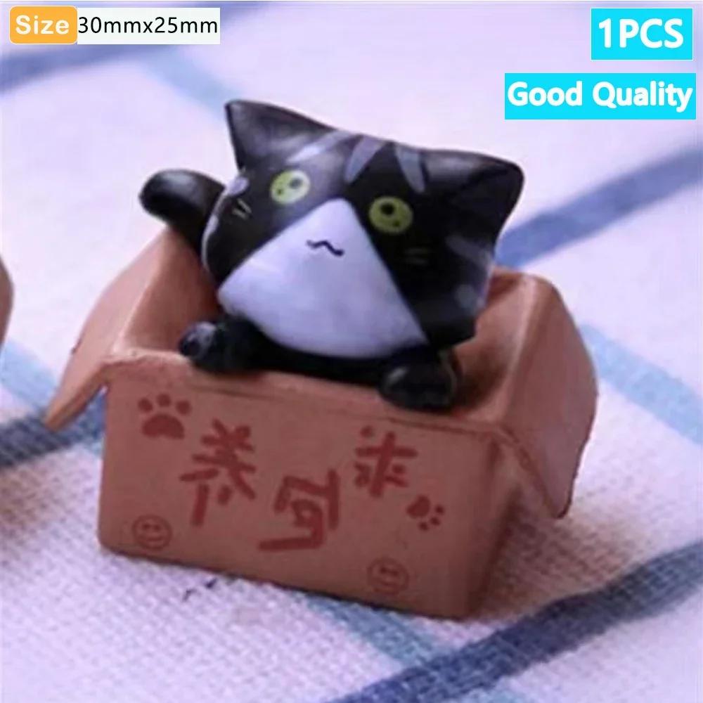 Kawaii 1-4 Stück Mini Katze Ornament Garten Kätzchen Statue Heimdeko Geschenk Kinder Kinder Babyzimmer Dekoration Spielzeug Miniaturfiguren