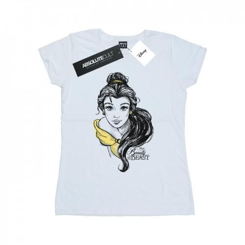 Disney Womens/Ladies Belle Sketch Cotton T-Shirt