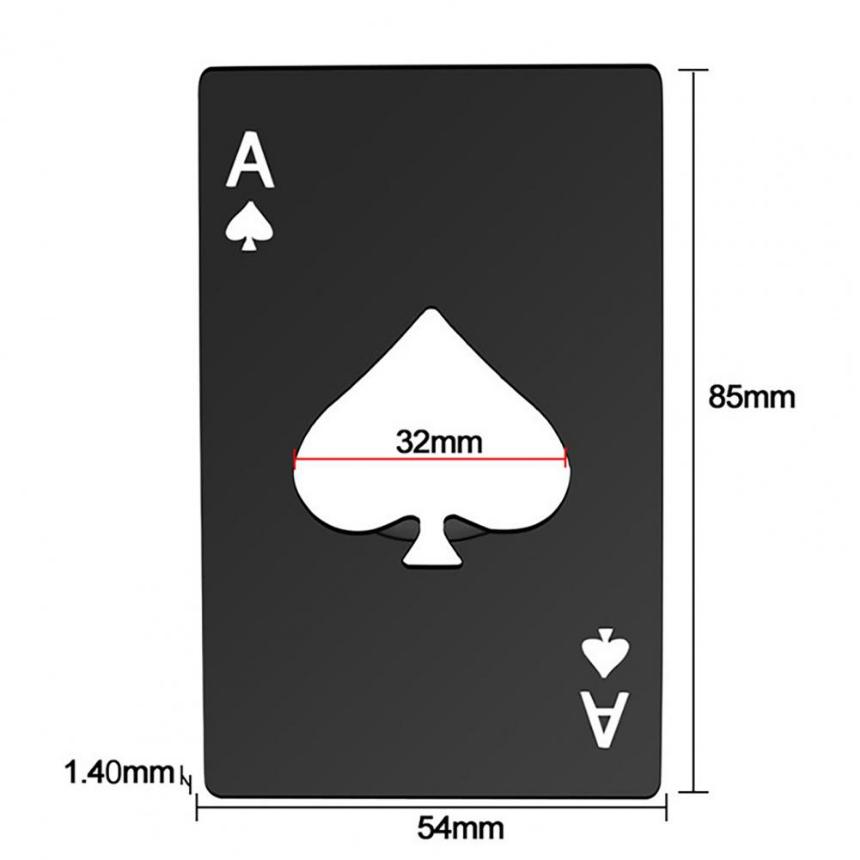 1 pz creativo apriscatole per bottiglie a forma di poker in acciaio inossidabile formato carta di credito bar ristorante birra strumento di apertura in metallo regalo