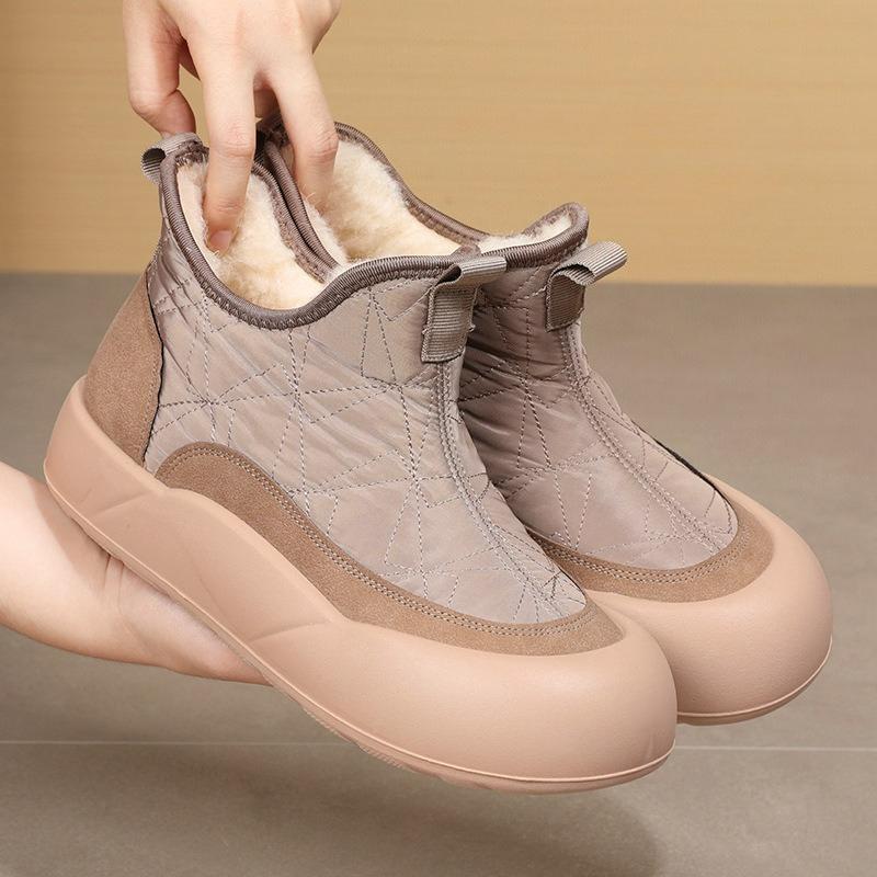 Fashion Thick-soled Cotton Shoes Winter Thick Sheep Wool Snow Boots Casual All-match Non-slip Waterproof Cotton Boots