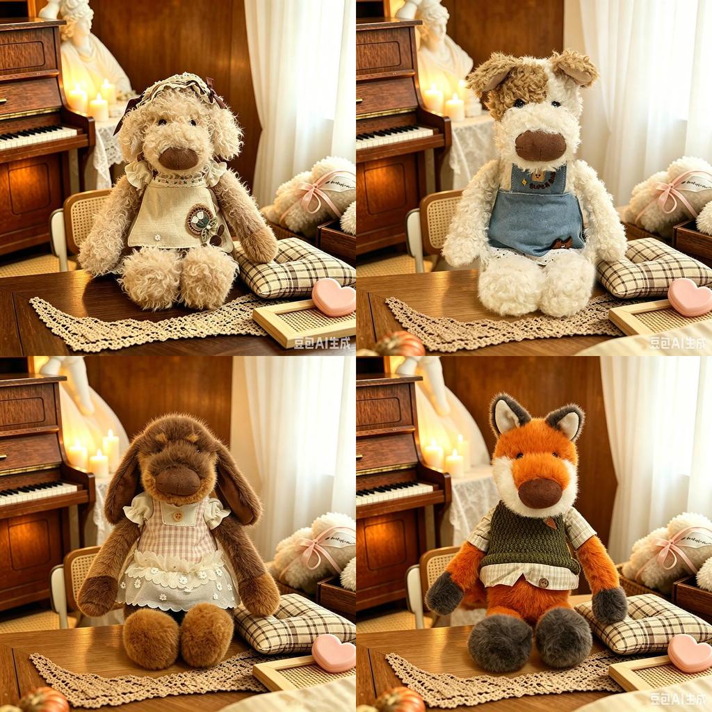 Waldlauf Fuchs Wolf Plüschtier Für Kinder Kinder Geschenk Mit PP-Baumwollfüllung