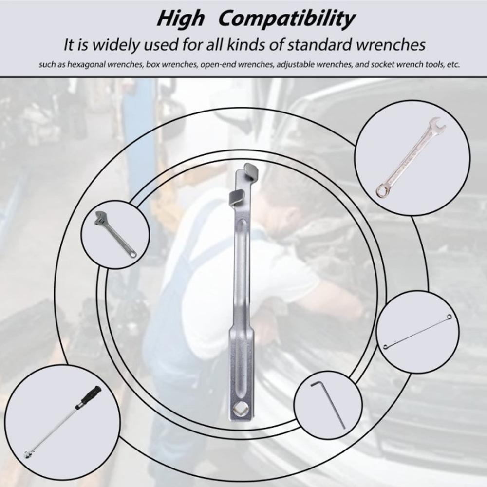 Sturdy Wrench Extension Tool Silver Wrench Multiplier Bar Durable Wrench Extender Bar Auto Repair