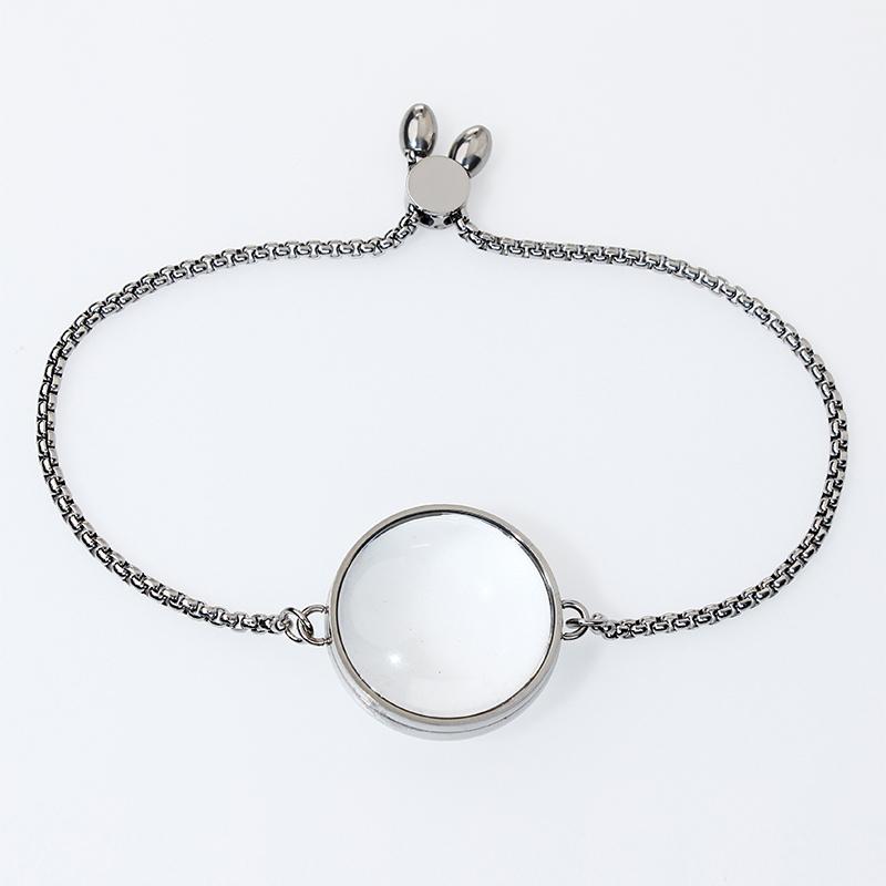 Edelstahl Doppel gekrümmtes Medaillon Armband Kette Glas Speicher Anhänger Schwimmendes Medaillon Armreif Füllbar DIY Schmuckherstellung