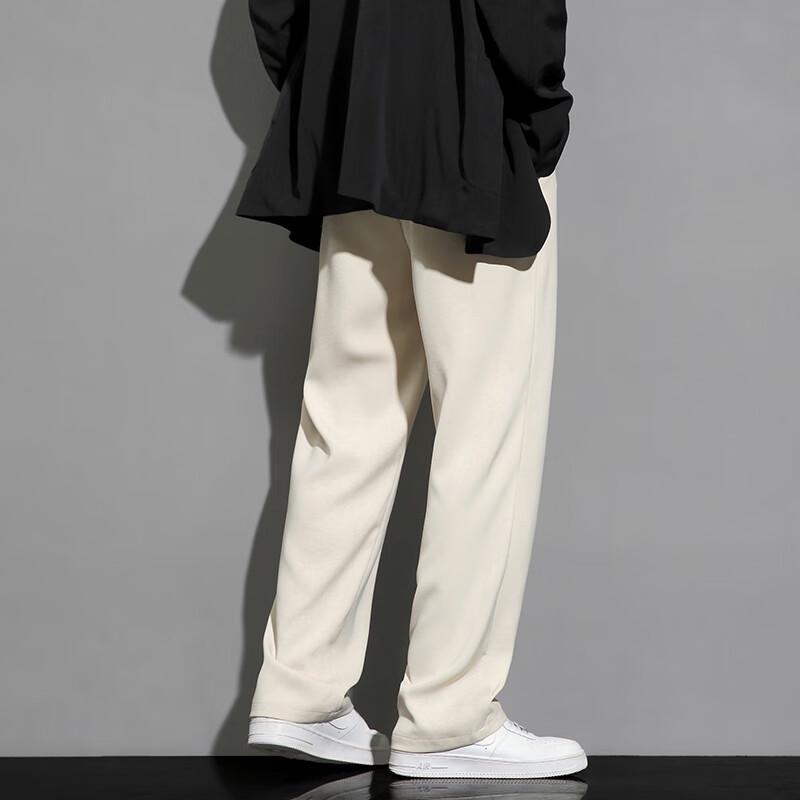LOMBT Pantalon de ville décontracté à jambe droite pour homme LF02